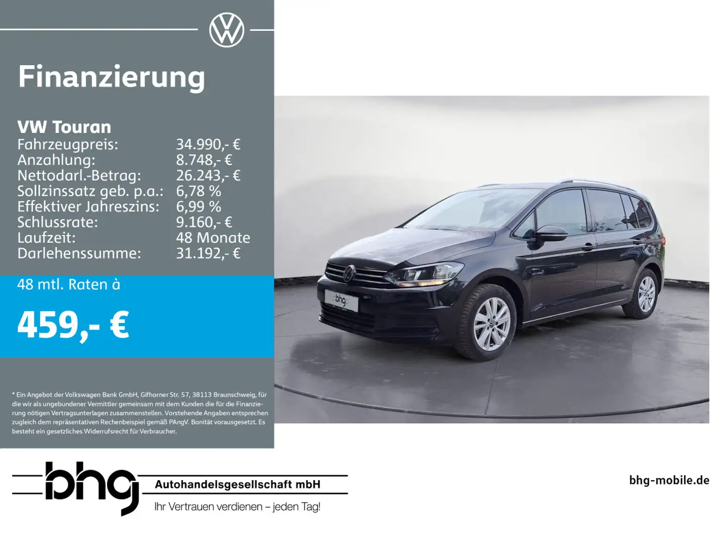 Volkswagen Touran 1.5 TSI DSG COMOFORTLINE *7-SITZER*AHK*KA Schwarz - 1