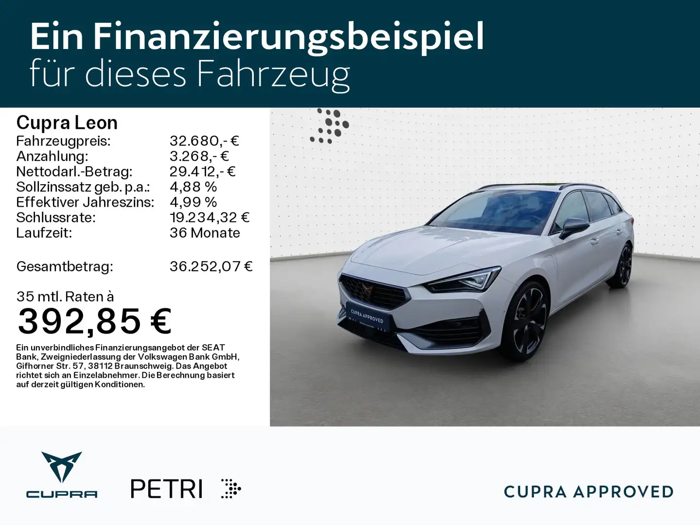 CUPRA Leon Sportstourer VZ 1.4 e-HYBRID DSG*Matrix*Nav Weiß - 2