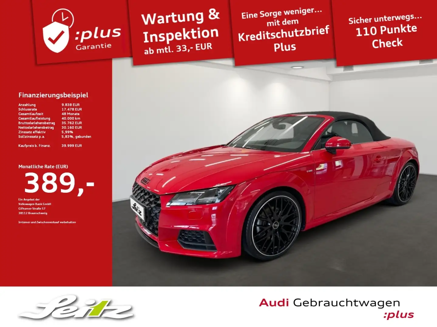 Audi TT Roadster 40 TFSI *LED*PDC*NAVI* Rot - 1