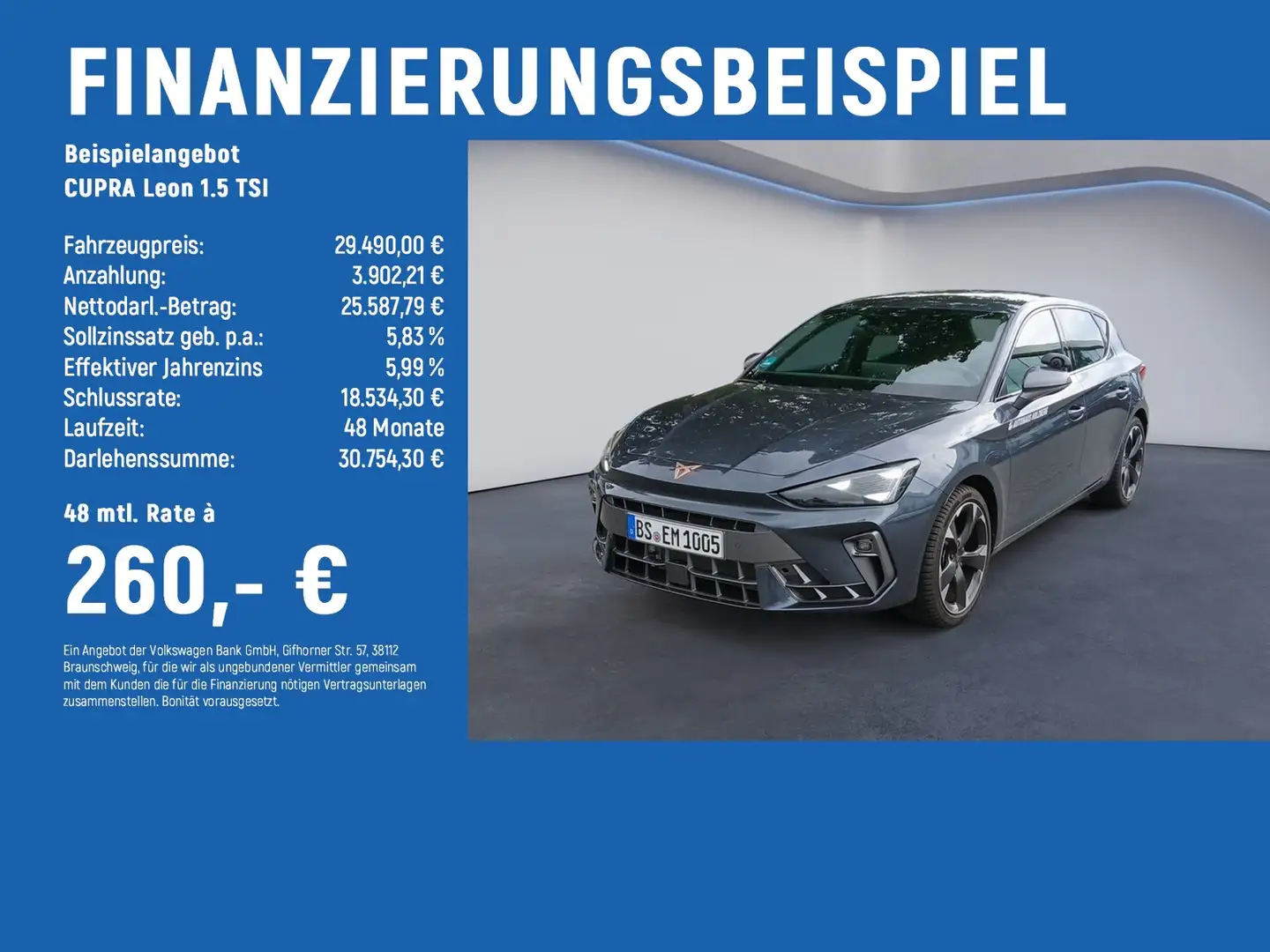 CUPRA Leon 1.5 TSI ACC+LANE ASSIST+CARPLAY+SZH Grau - 2