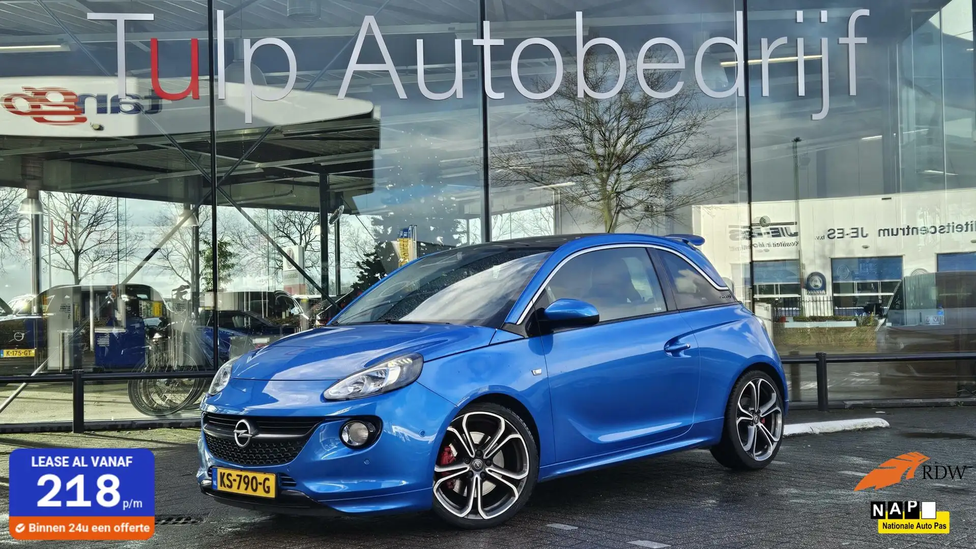 Opel Adam 1.4 Turbo S Airco Recaro 18"LMV Pano OPC NAP Azul - 1