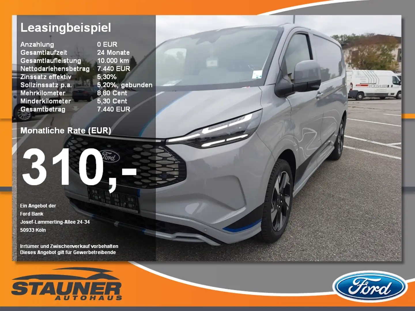 Ford Transit Custom Sport Elektro 64 KWH NAVI Grijs - 1