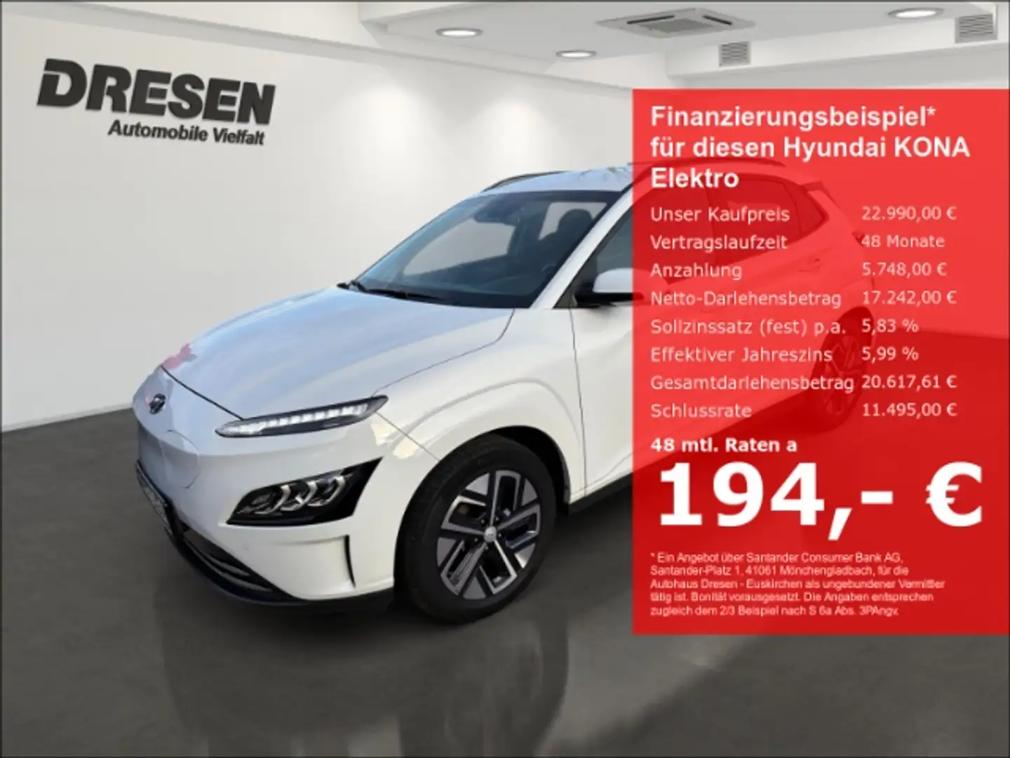 Hyundai KONA MJ21 (150kW) TREND-Paket NAVI LED WÄRMEPUMPE Weiß - 1