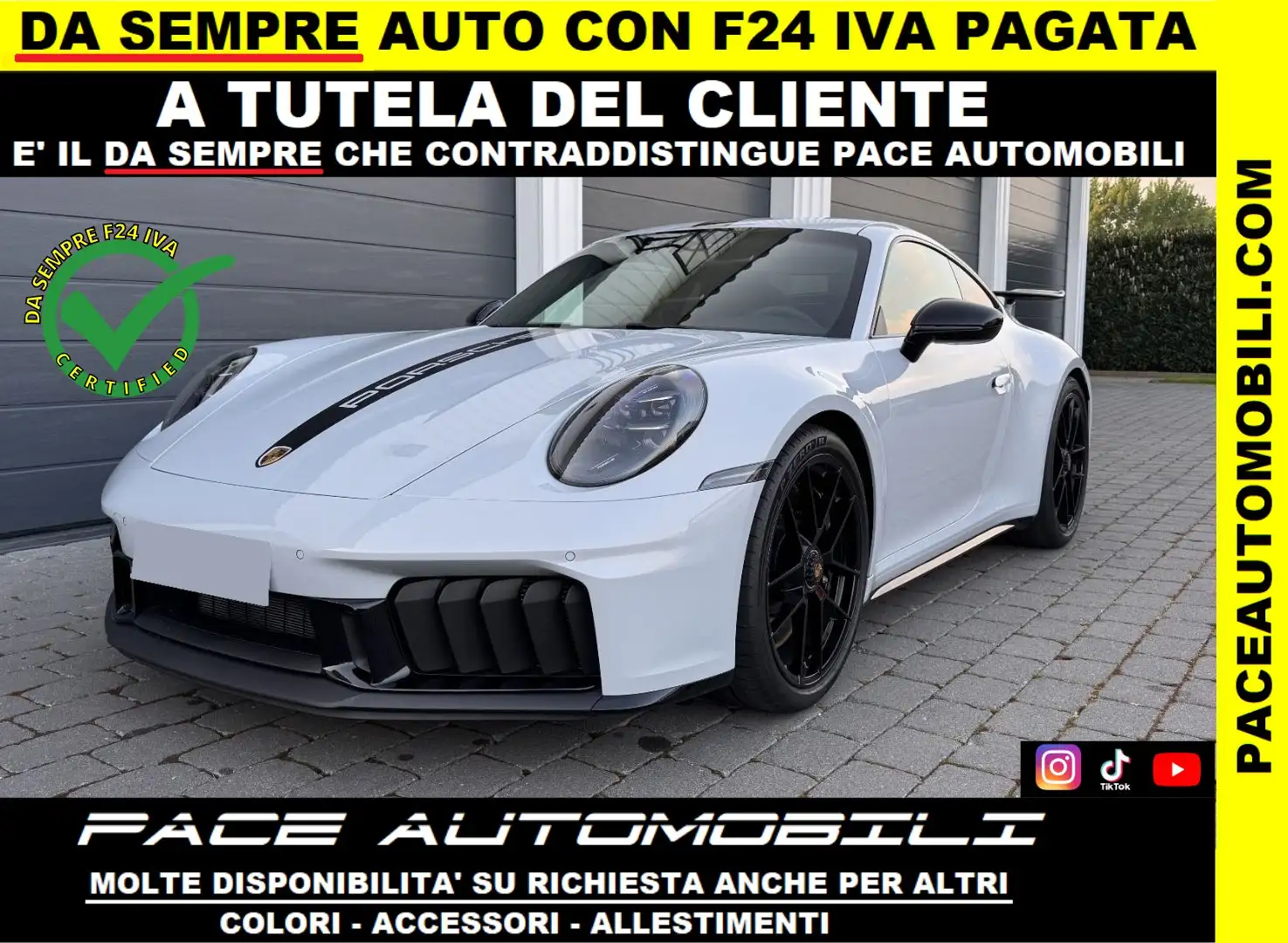 Porsche 992 911.2 GTS T- HYBRID AERO KIT ASSE POST. KAMERA Bianco - 1