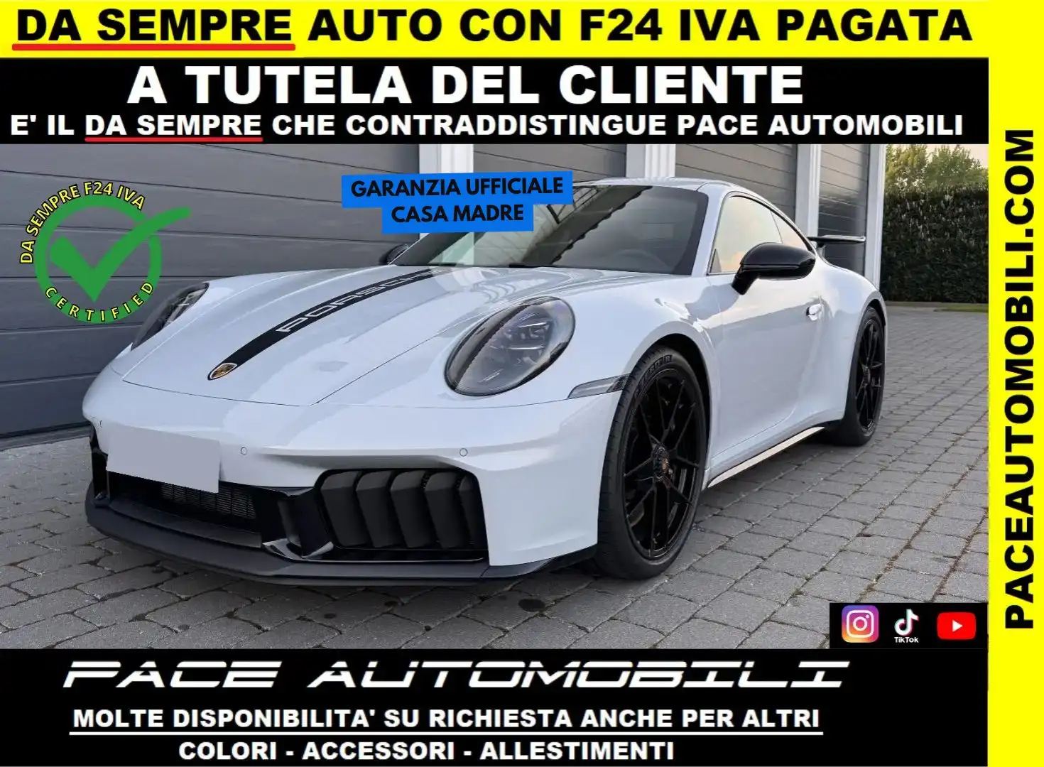 Porsche 992 911.2 GTS T- HYBRID AERO KIT ASSE POST. KAMERA Bianco - 1
