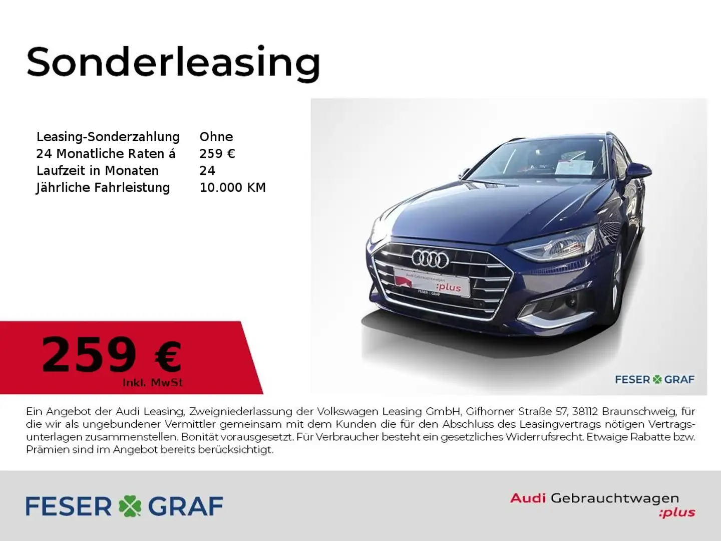Audi A4 Avant 35 TFSI Navi/Leder/R-Kamera/ACC/Virtual Blau - 2