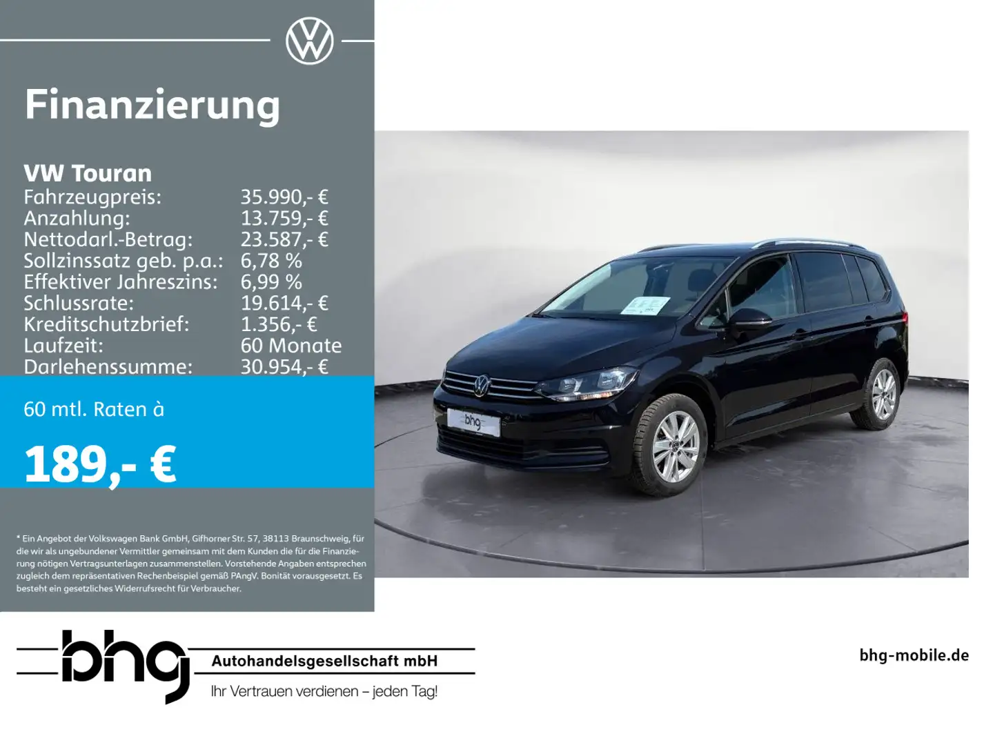 Volkswagen Touran 1.5 TSI DSG Comfortline KAMERA SHZ AHK Schwarz - 1