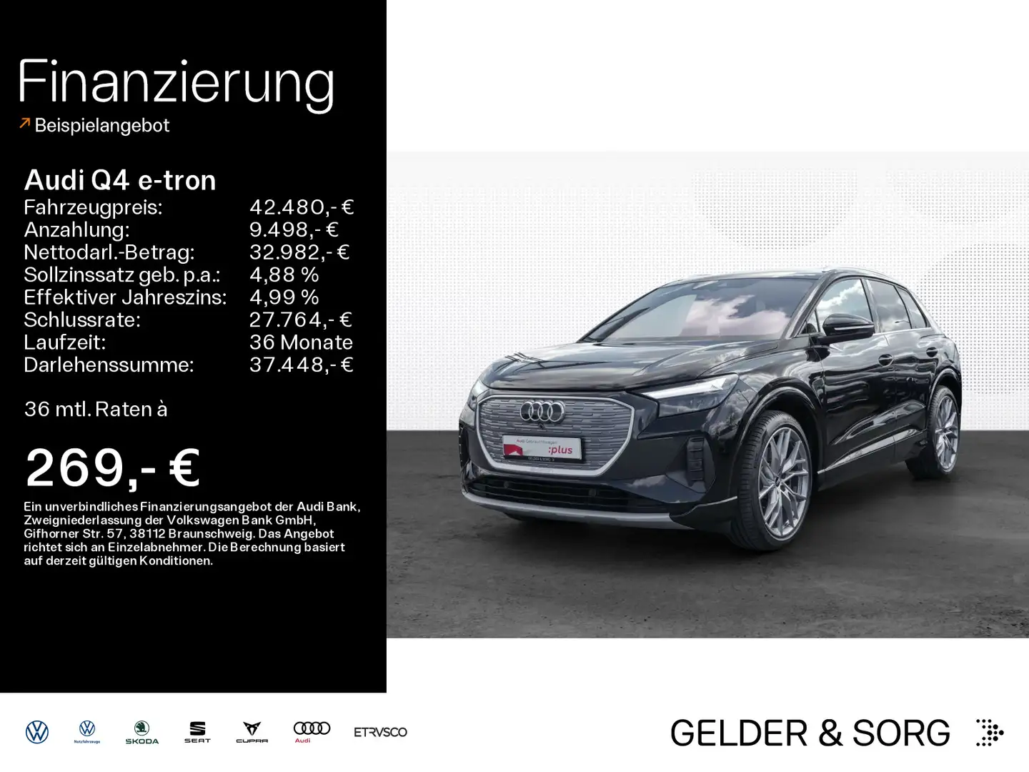 Audi Q4 e-tron 50 quattro Sonos*AHK*HuD*Navi* Nero - 1