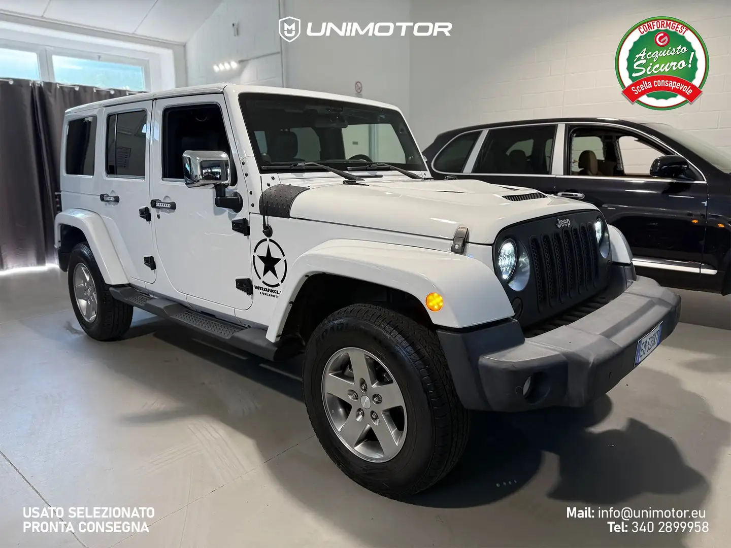 Jeep Wrangler Unlimited 2.8 CRD 200cv AT 5PORTE - GANCIO TRAINO Blanc - 1
