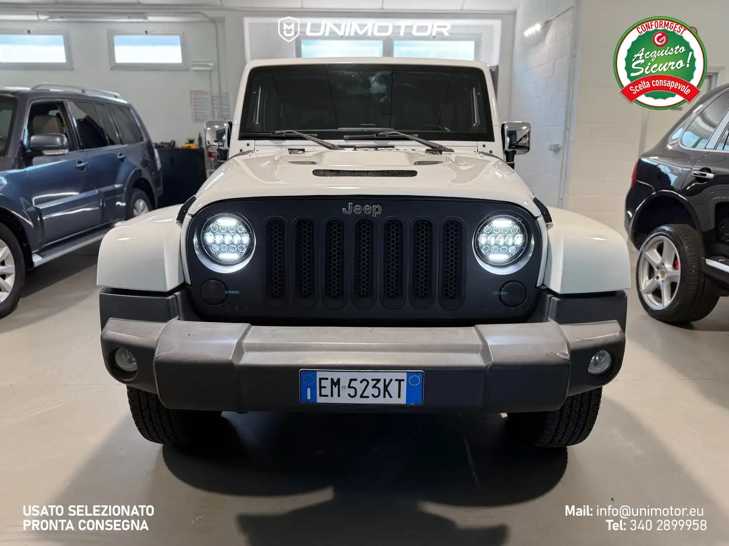 Jeep Wrangler Unlimited 2.8 CRD 200cv AT 5PORTE - GANCIO TRAINO Blanc - 2