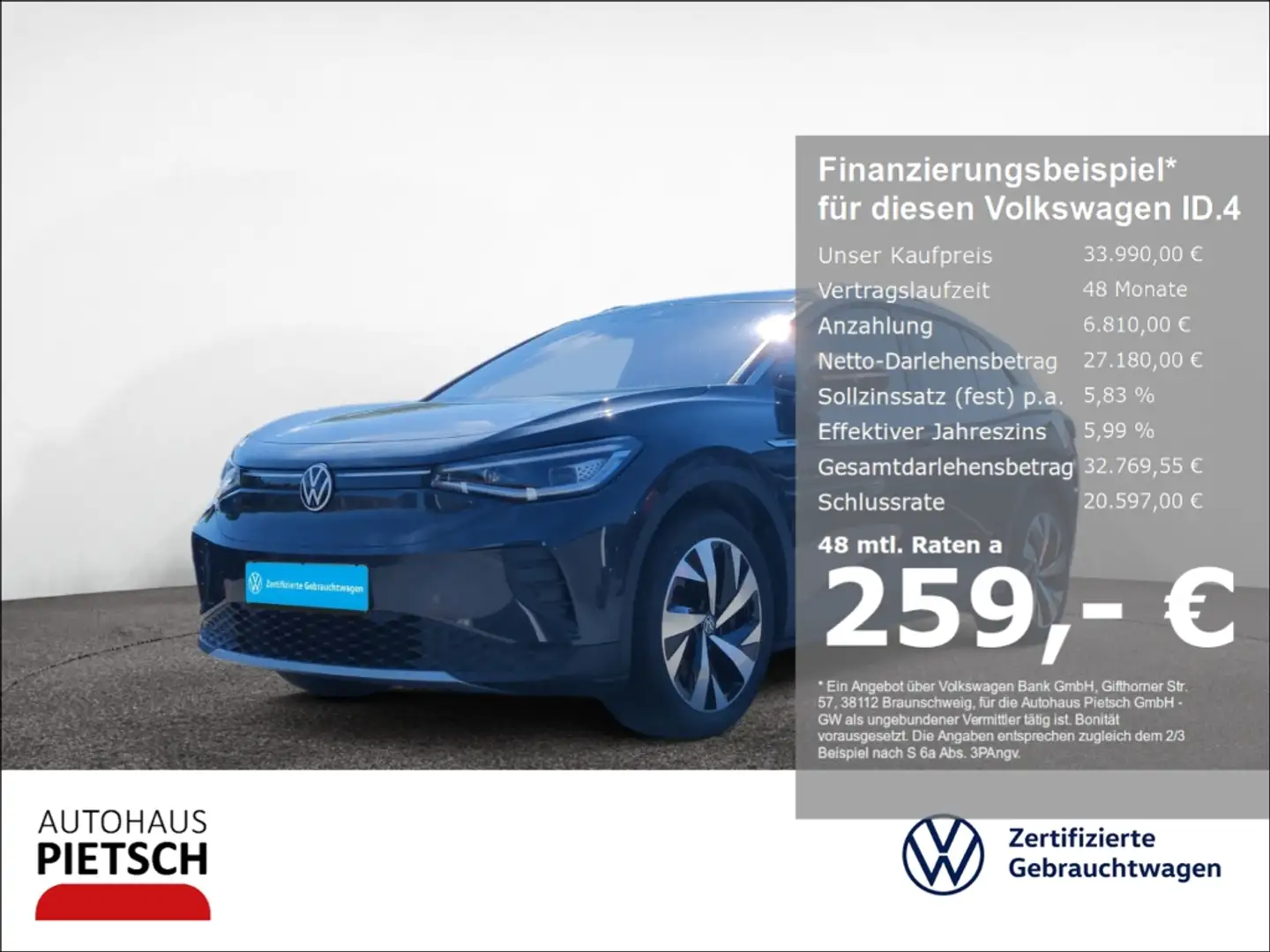 Volkswagen ID.4 Max Performance IQ.Light AHK 360°Pano Head-Up Grau - 1