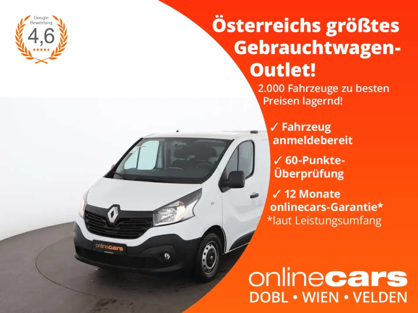 Renault Trafic Kasten 1.6 dCi 120 L1H1 3-SITZER AHK NAVI Weiß - 1