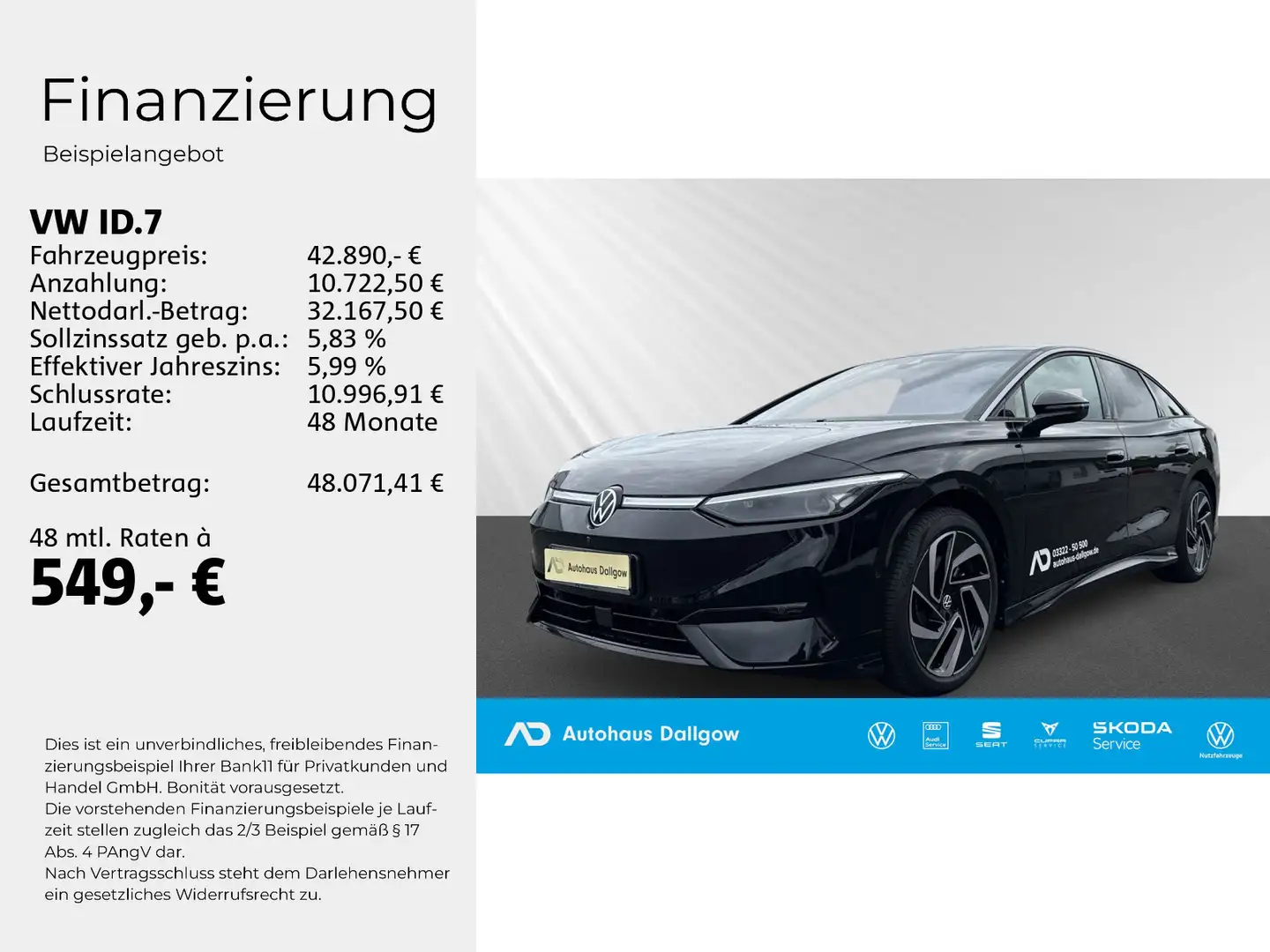 Volkswagen ID.7 Pro LED+Navi+Tempomat+PDC+RFK+ACC+Sitzheiz. Schwarz - 2