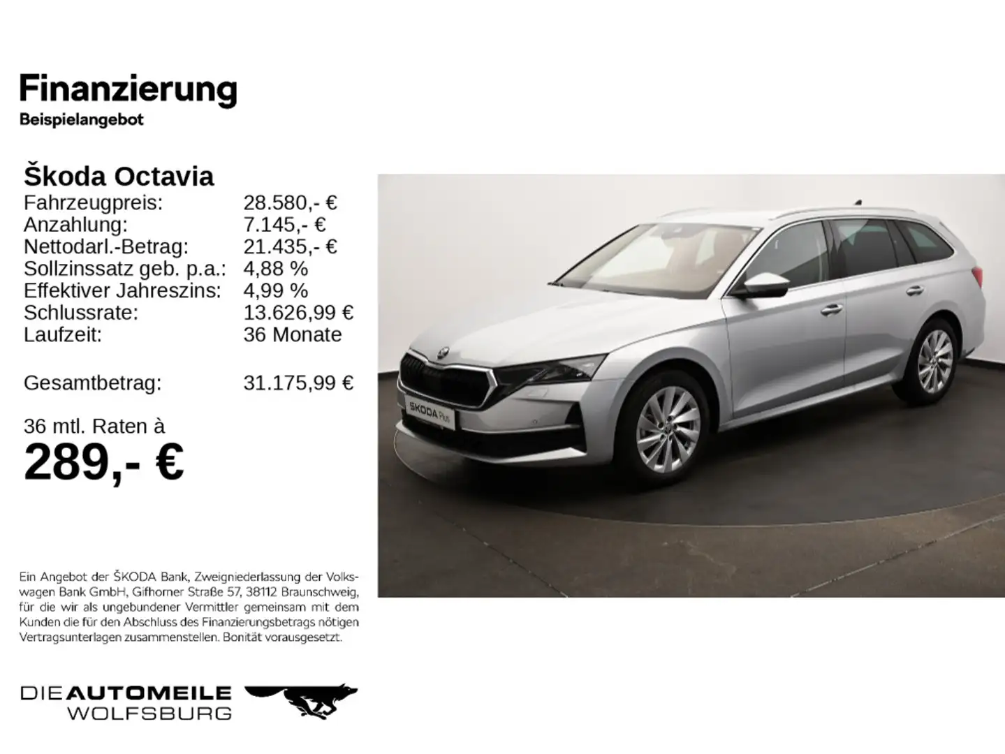 Skoda Octavia 4 IV Combi 1.5 eTSI DSG Selection Matrix Argent - 2