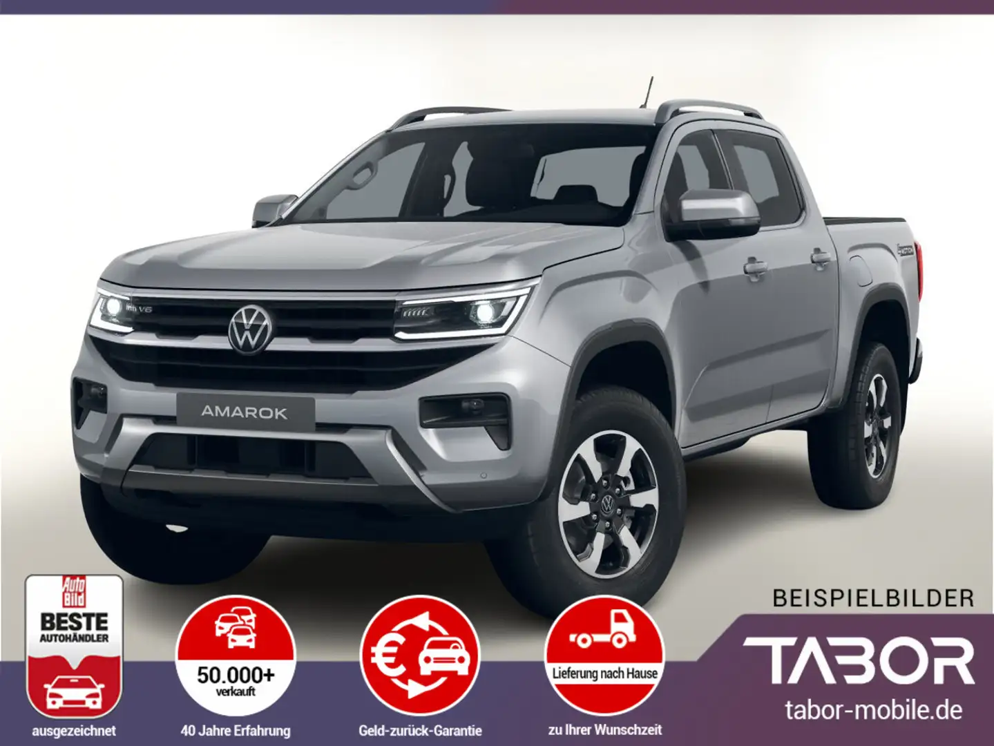Volkswagen Amarok 3.0 TDI 241 AT 4M Style Matrix ACC Kam Zilver - 1