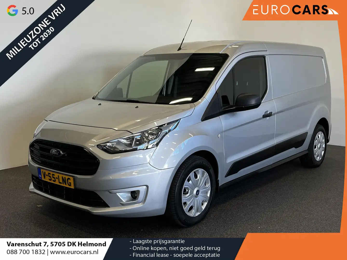 Ford Transit Connect 100pk L2 Trend Airco Cruise control Radio USB Blue Argent - 1