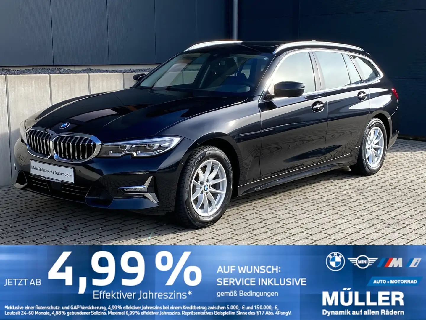 BMW 320 d A Luxury AHK/ACC/PANO/CAM/LED+/AMBI/LivePro Zwart - 1