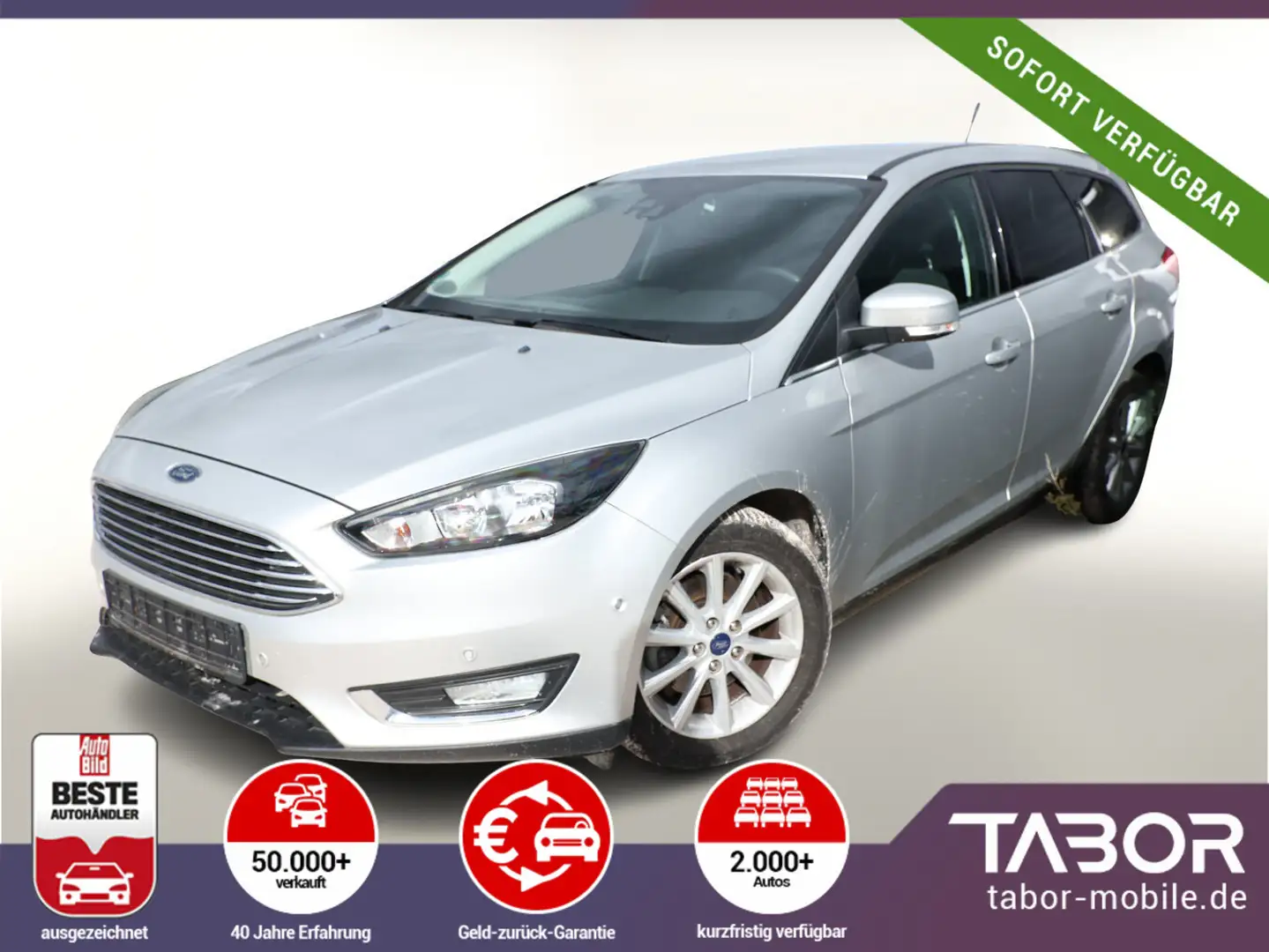 Ford Focus 1.5 EcoBoost 182 Aut. Titanium Nav ParkAs Silber - 1