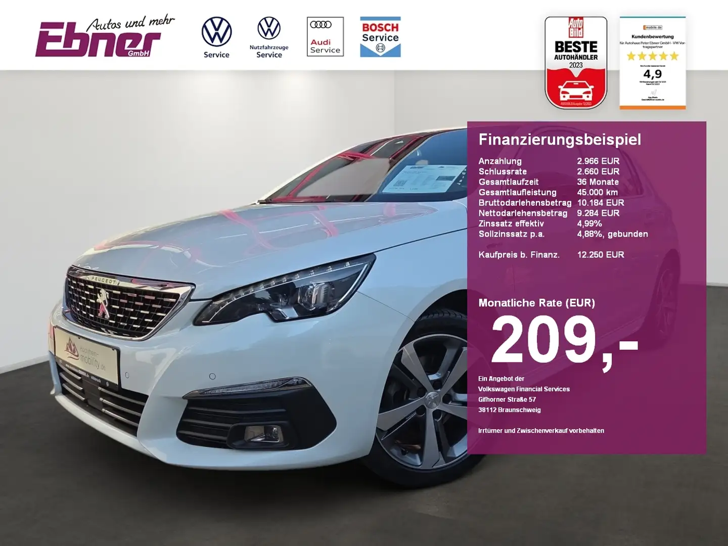 Peugeot 308 ALLURE GT-LINE 1.2T 130PS MASSAGE+LED+NAVI+SITZHZG Bianco - 1
