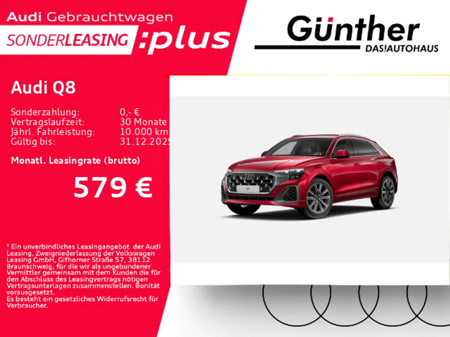 Audi Q8 55 TFSI S LINE QUATTRO+WINTERRÄDE+SITZBELÜFTU Rot - 1
