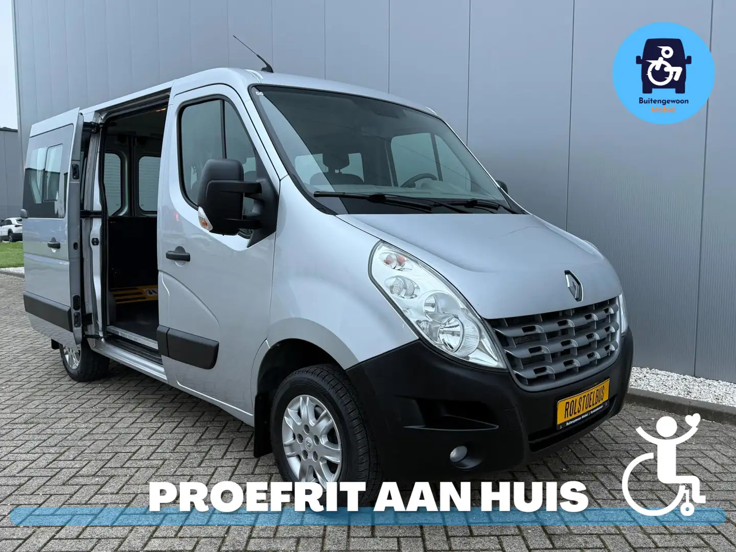 Renault Master 2.3 Rolstoelbus AIRCO Handgas Zelfrijder of meerij Gris - 1