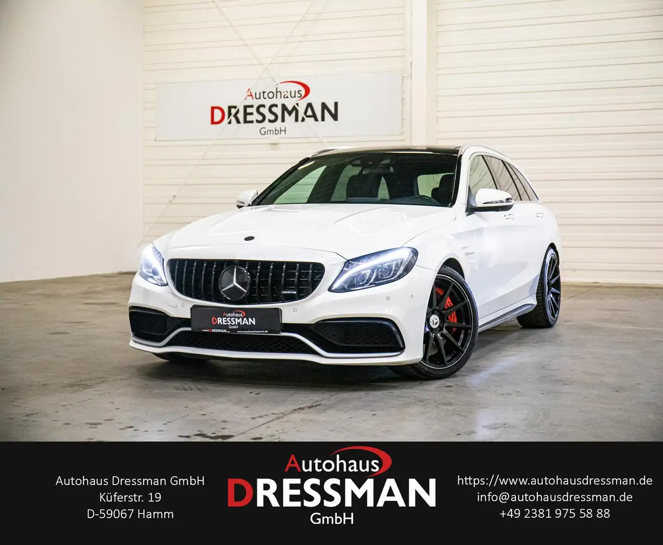 Mercedes-Benz C 63 AMG C 63s AMG T-Modell BURMESTER PANO NAPPA DRIVERs Blanc - 1