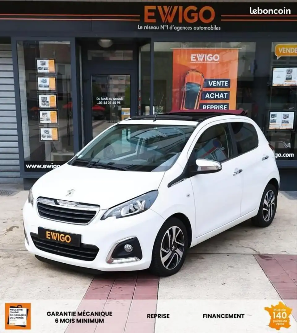 Peugeot 108 1.2 VTI 80 FELINE TOP CAMERA KEYLESS BLUETOOTH ENT Wit - 1