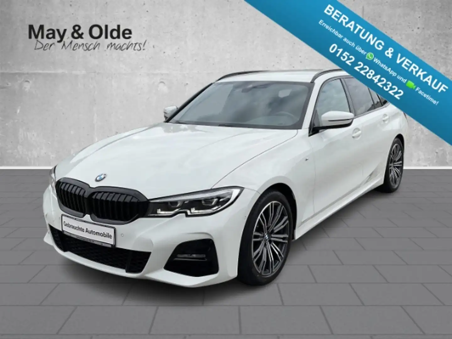BMW 318 d M Sport LED Navi SHZ PDC RFK Klimaaut Blanc - 1