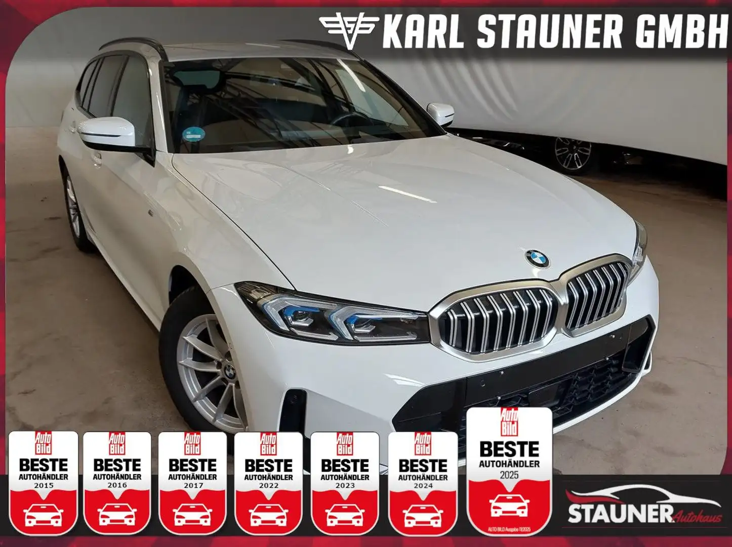 BMW 320 d Touring M-Sport ABSTANDSTEMP MEMORY HEAD-UP Blanc - 1