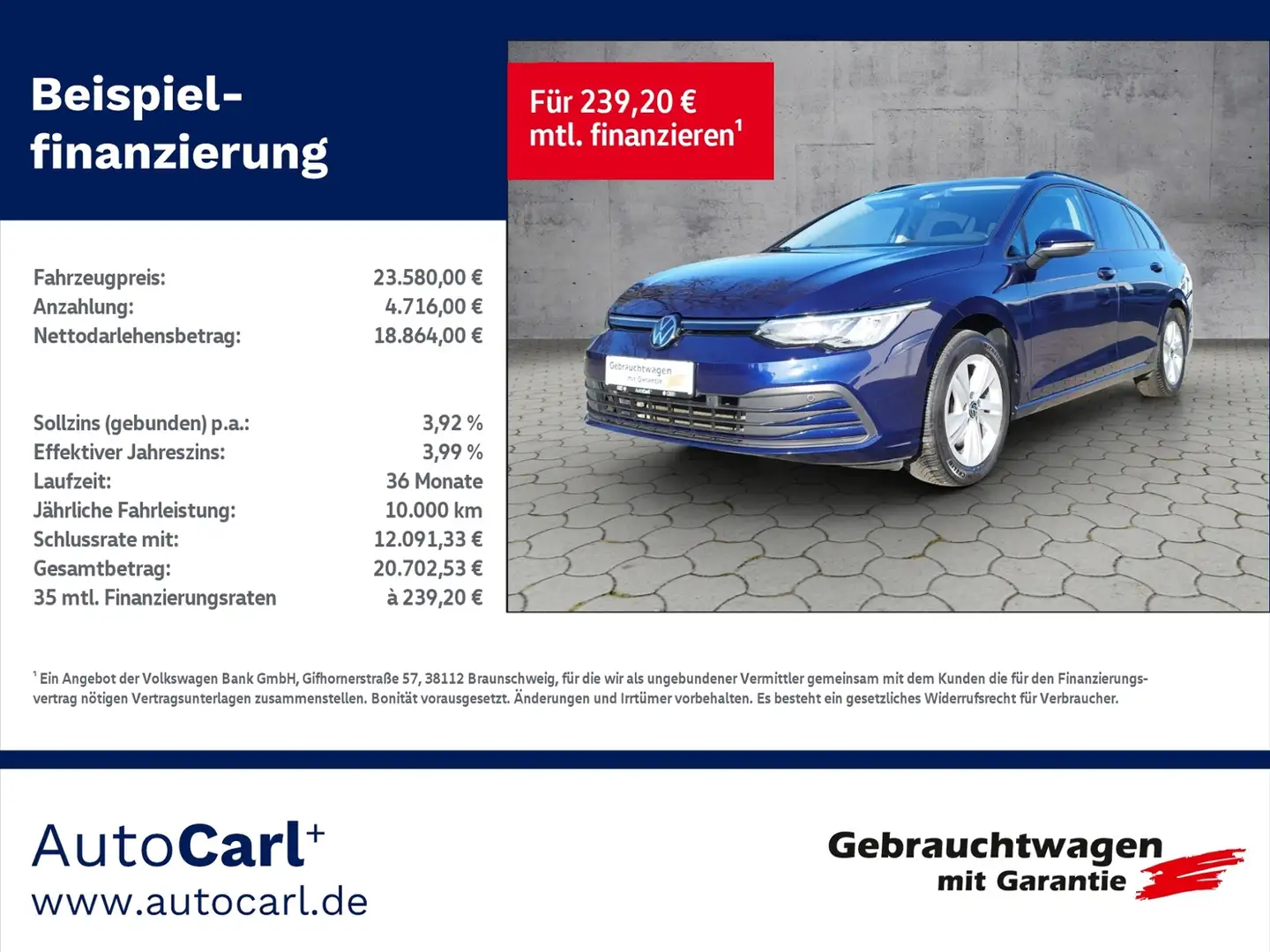 Volkswagen Golf Variant VIII Variant Life 2.0 TDI DSG NAV/ACC/L+S KLIMA L Blau - 1