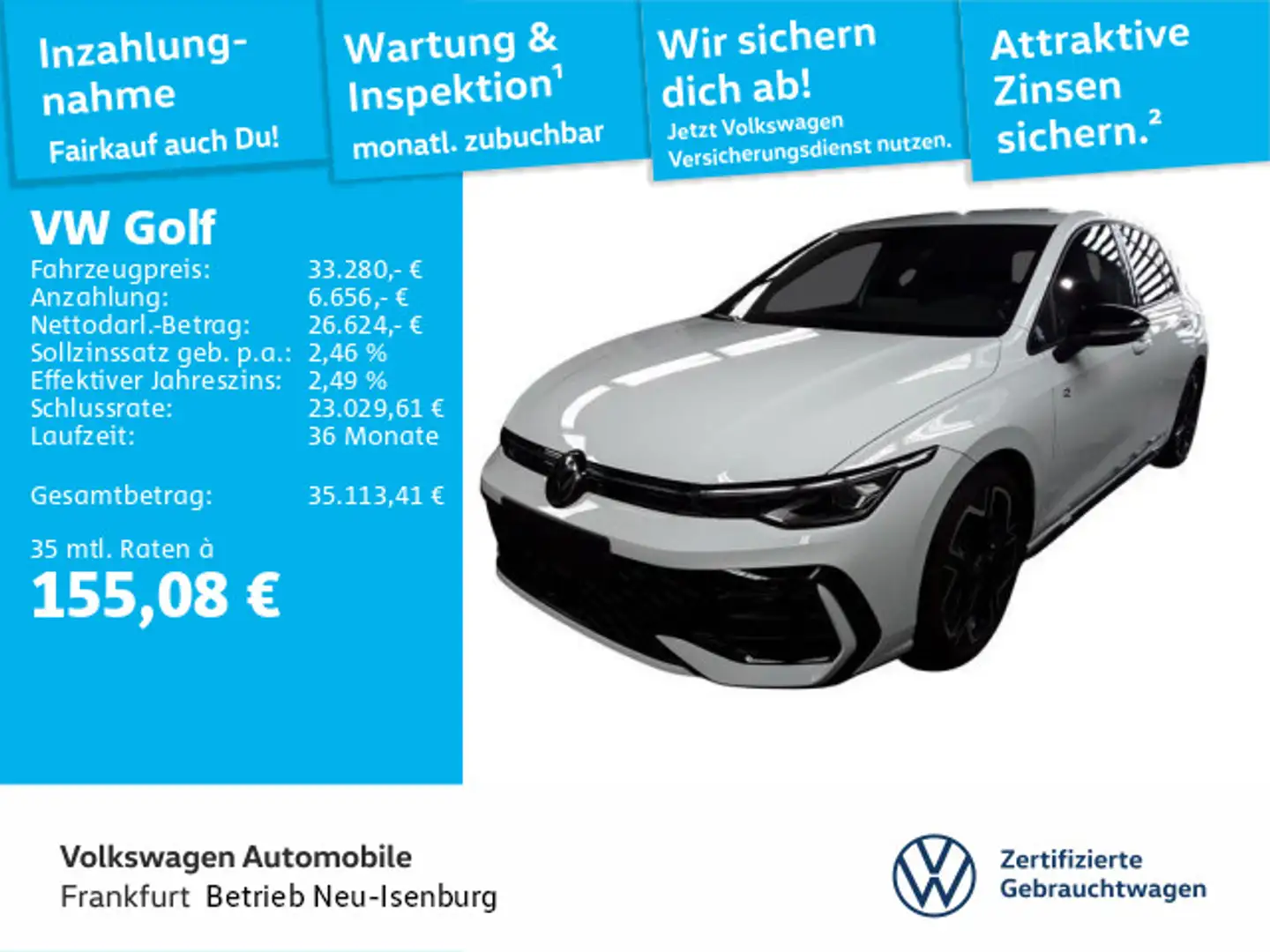 Volkswagen Golf VIII 1.5 eTSI DSG DAB+ LEDPlus FrontAssist Weiß - 1