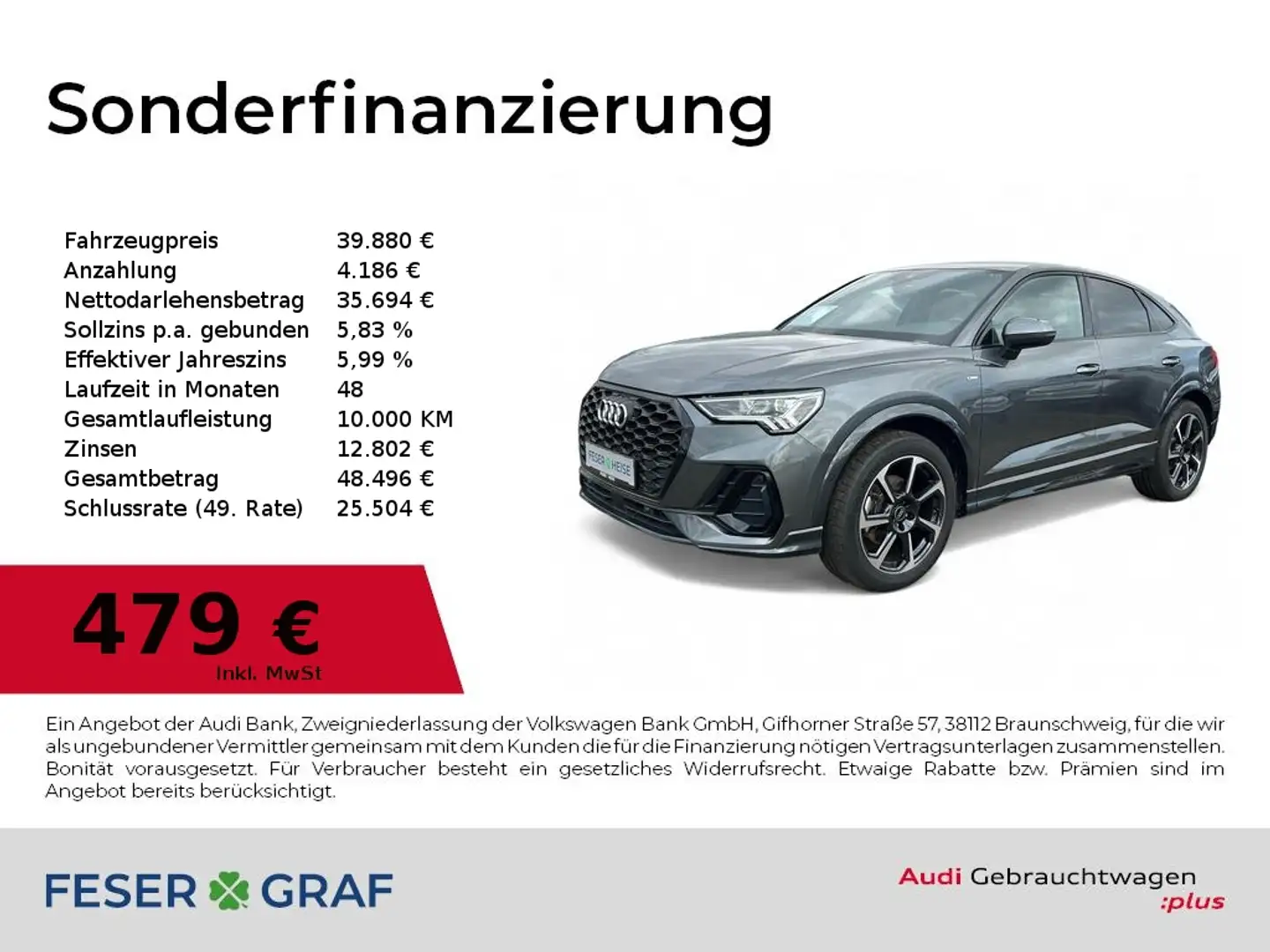 Audi Q3 Sportback S line 35 TFSI S tronic LED/Navi+/SHZ/Ka Grau - 1