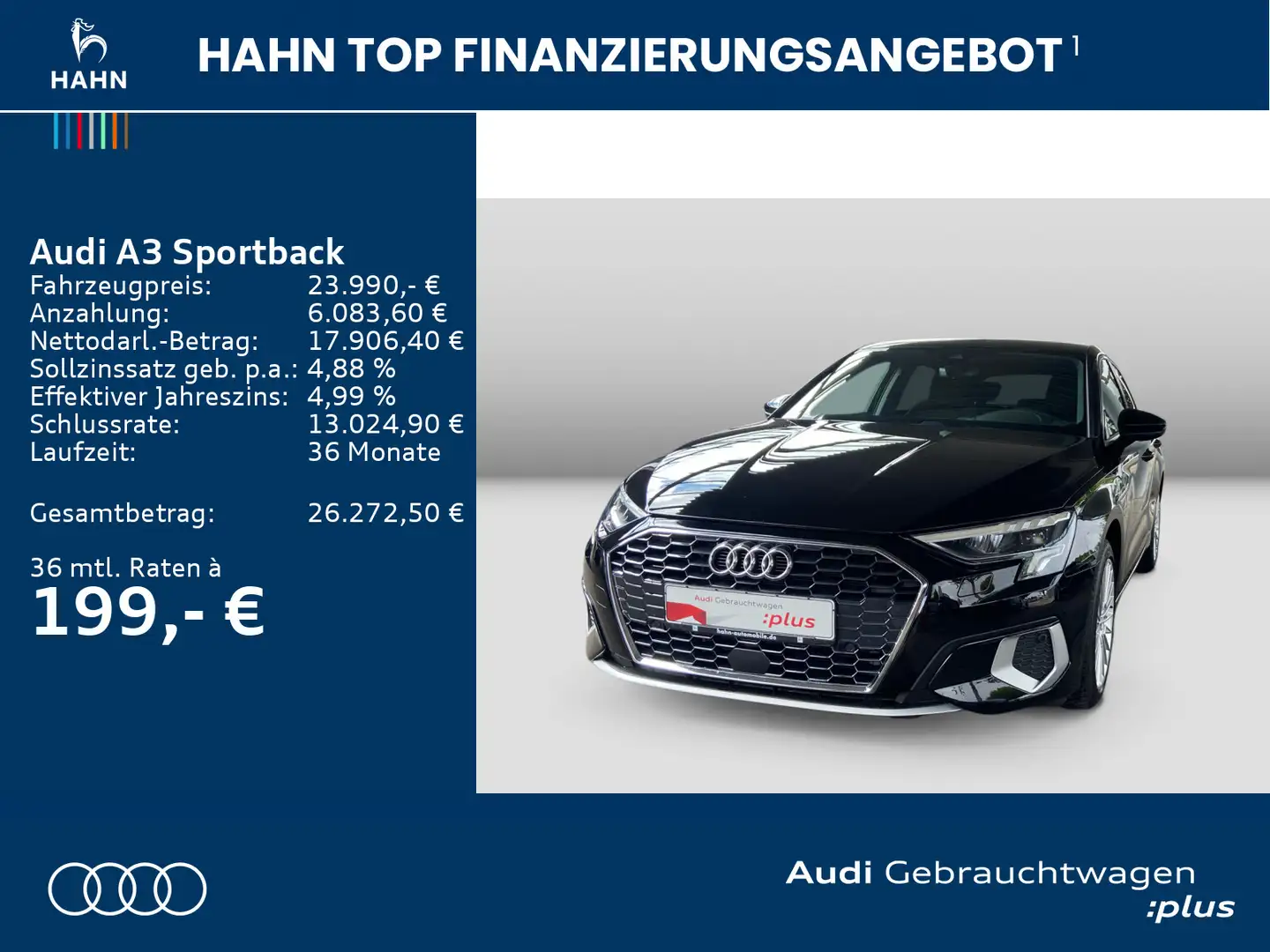 Audi A3 advanced 40TFSIe S tronic Virtual C Schwarz - 2