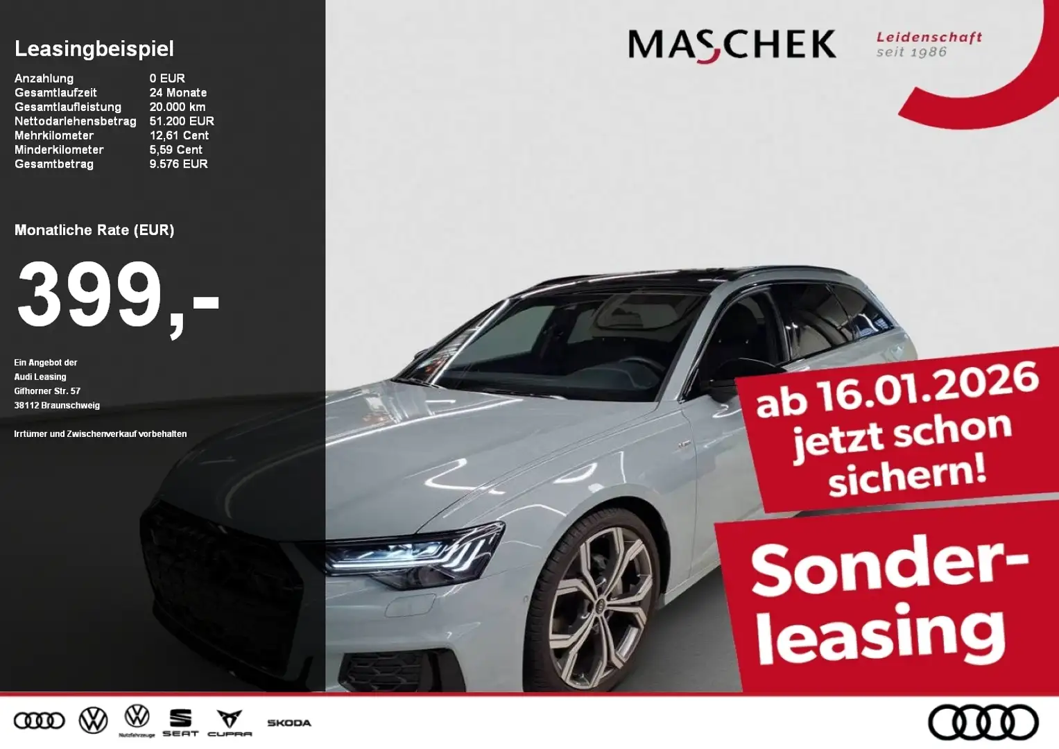 Audi A6 Avant S line comp. edit. 35 TDI S tronic AHK LM21 Schwarz - 1