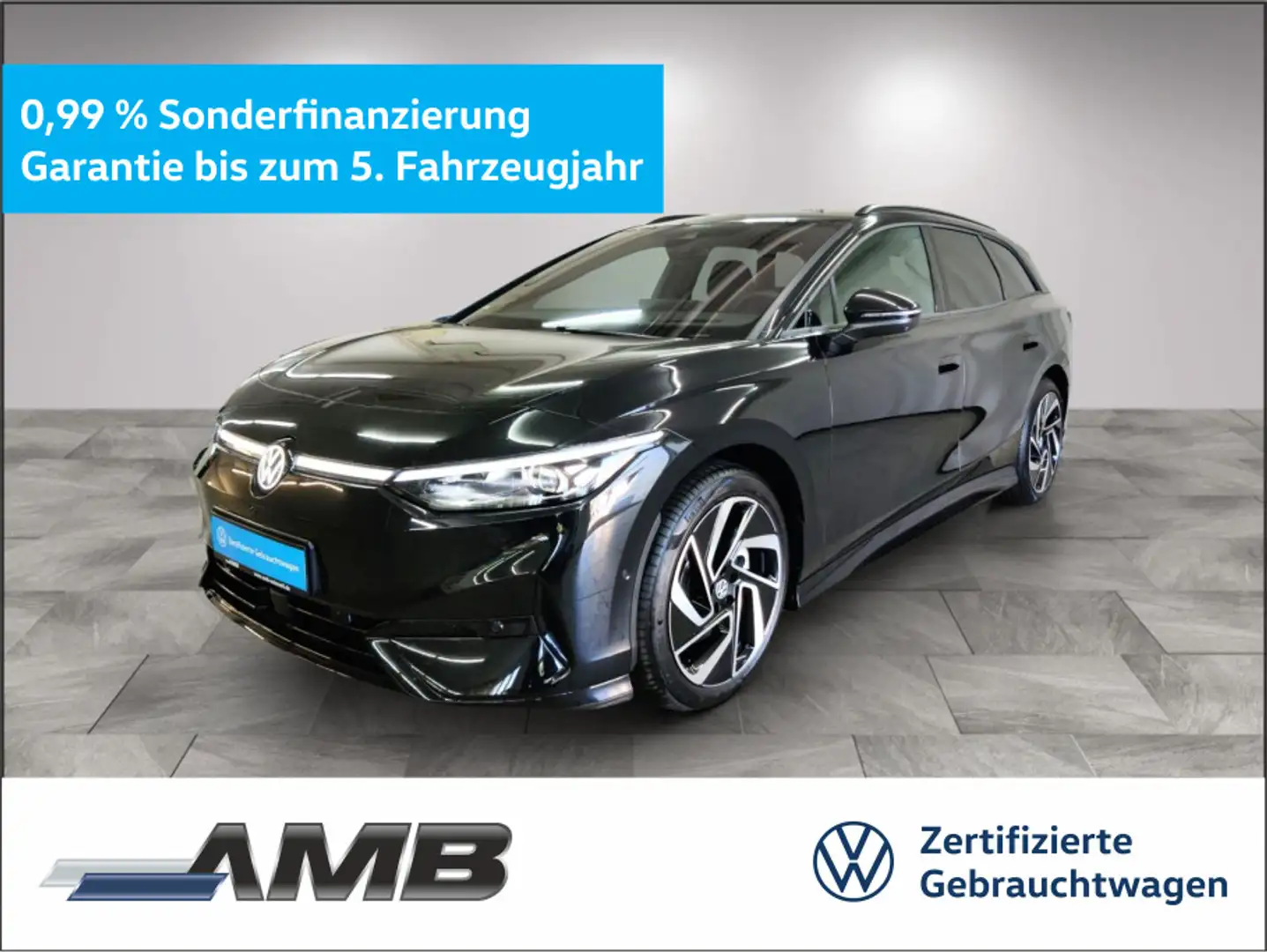 Volkswagen ID.7 Tourer Pro S 86kWh/AHK/Matrix/WäPu/01.30Gar Schwarz - 1