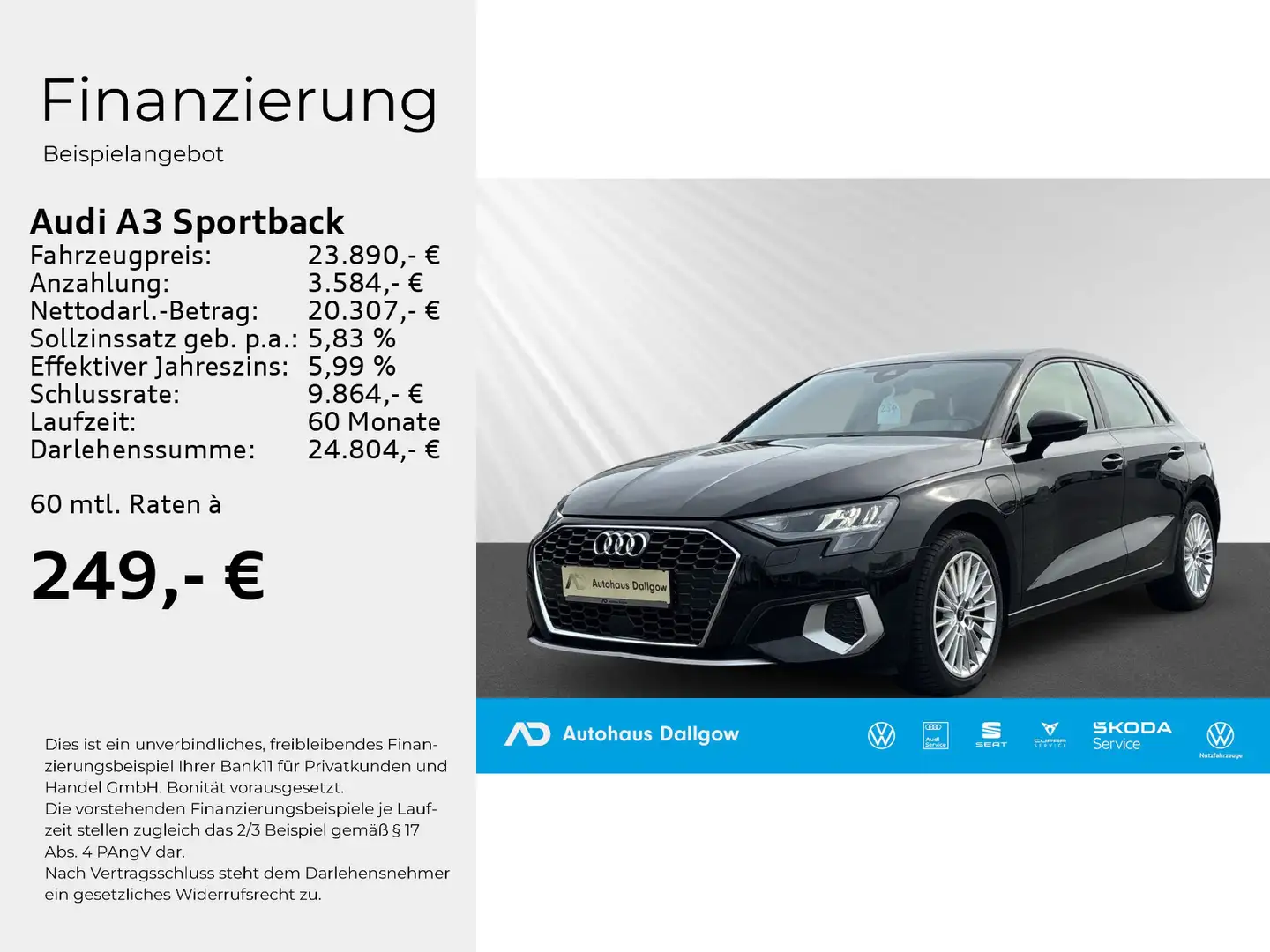 Audi A3 TFSI e Advanced 40e 204 PS S tronic Zwart - 2