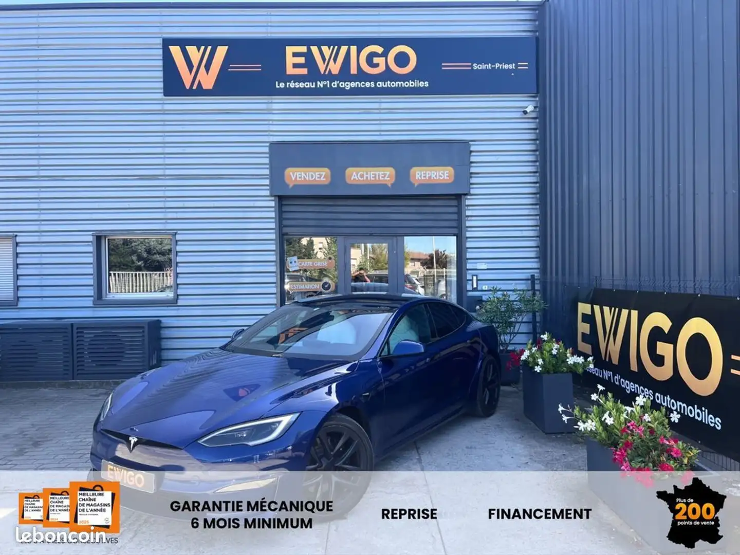 Tesla Model S model-s electric 720ch 100kwh long-range 4wd bva Bleu - 1