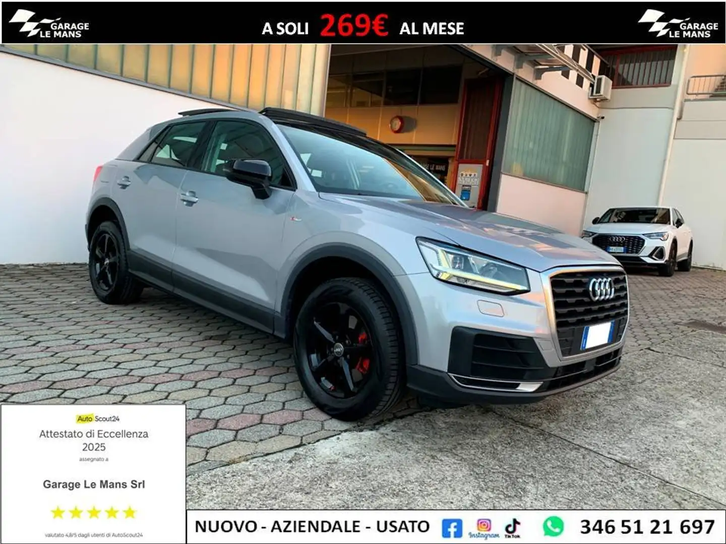 Audi Q2 1.0 TFSI SPORT S-TRONIC TETTO NAVI XENO CRUISE PDC Argento - 1