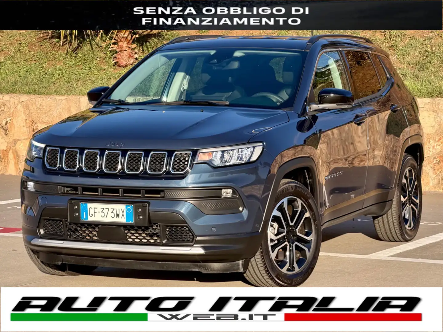 Jeep Compass 4XE 190CV PHEV+VIRTUAL+18''+RCAM+PELLE+LED Bleu - 1