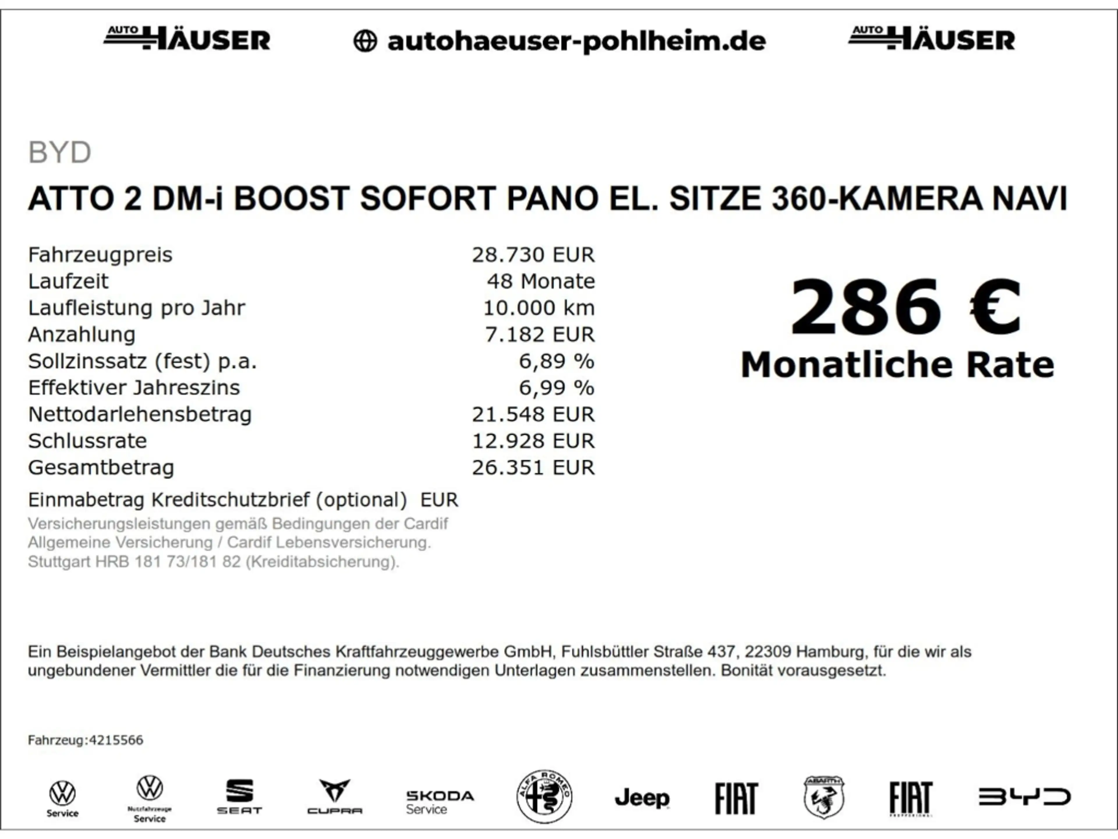 BYD Atto 2 DM-i BOOST SOFORT PANO EL. SITZE 360-KAMERA NAVI A — photo 2