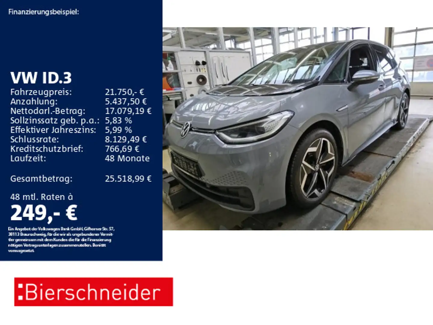 Volkswagen ID.3 Pro Perf. AHK MATRIX HuD ACC 19 Grau - 1