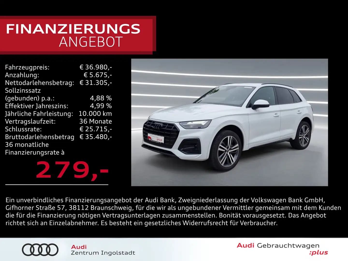 Audi Q5 40 TFSI qu S line NAVI LED Kam. 20" advanced Weiß - 1