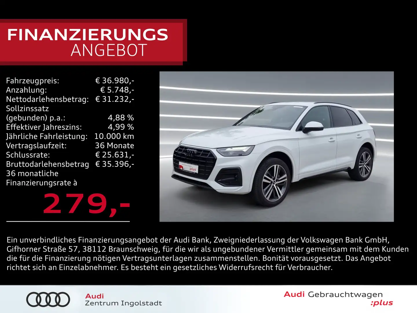 Audi Q5 40 TFSI qu S line NAVI LED Kam. 20" advanced Blanc - 1