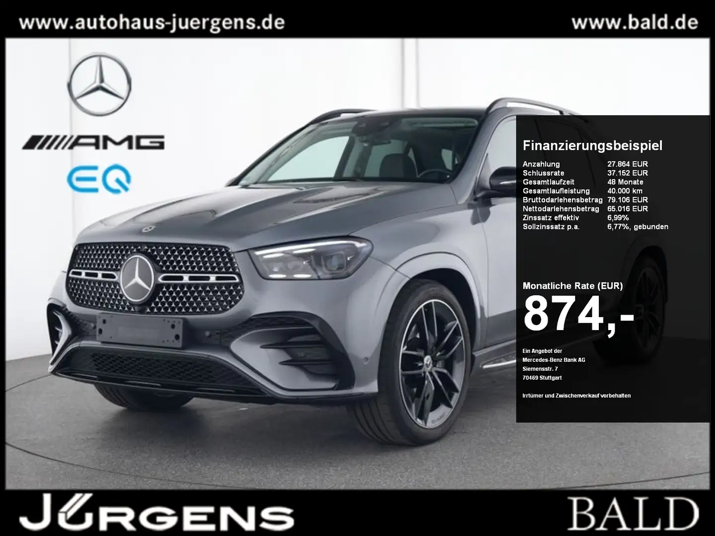 Mercedes-Benz GLE 450 d 4M AMG-Sport/Pano/Distr/Night/Memo/22" Grau - 1