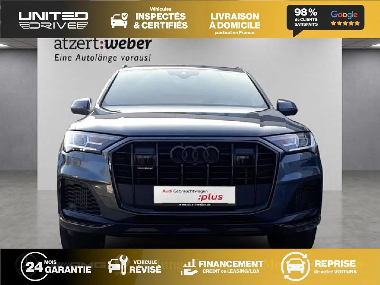 Audi Q7 Quattro 3.0 V6 55 TFSI e - 380 - BVA Tiptronic  2015 S-Line PHASE 2 Gris - 2