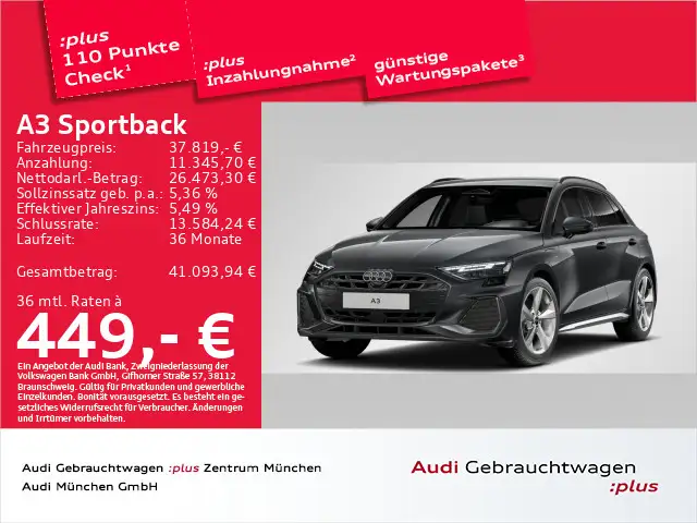 Audi A3 40 TFSI e S tronic S line AHK/Navi+