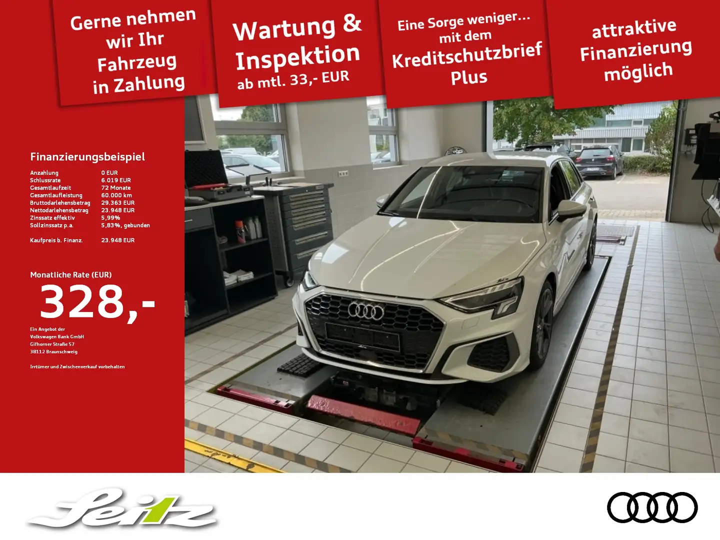 Audi A3 Sportback 30 TDI S line *AHK*LED*KAMERA*SITZH* Blanco - 1
