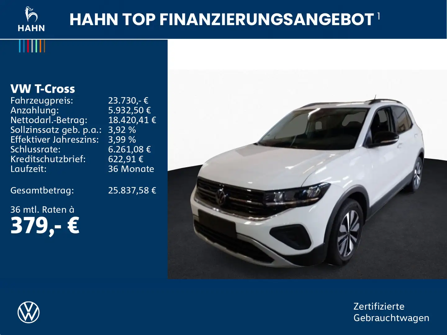 Volkswagen T-Cross 1.0TSI Goal LED AHK ACC APP Virtual SHZ Weiß - 2