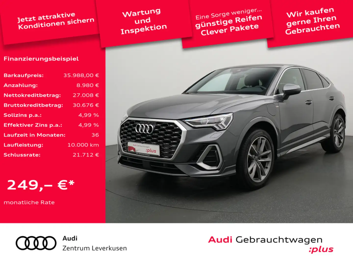 Audi Q3 Sportback 45 S line S-TRON NAVI VIRT KAM SHZ Schwarz - 1