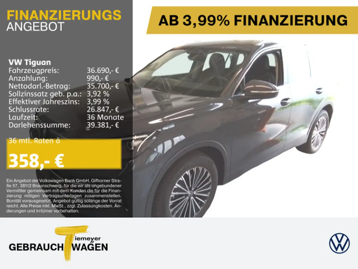 Volkswagen Tiguan 1.5 eTSI DSG ELEGANCE NAVI AHK ALLWETTER Grau - 1